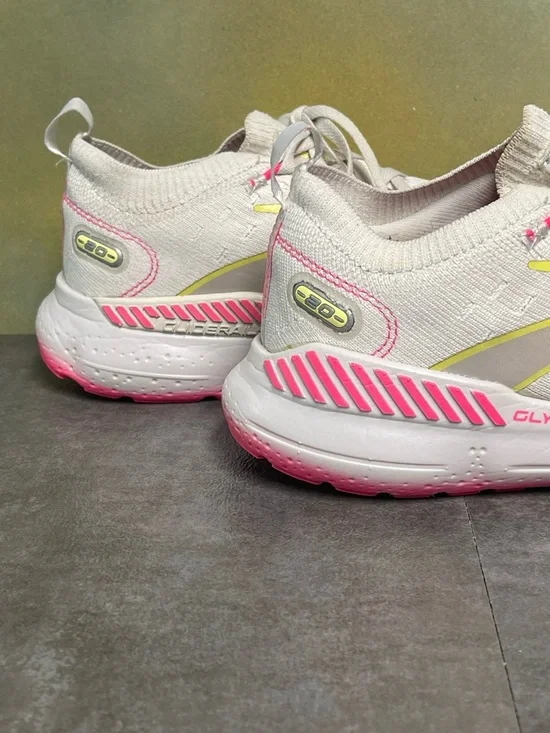Brooks Glycerin StealthFit GTS 20 Women's Running Shoes Grey/Yellow/Pink Size 7B - Picture 14 of 15